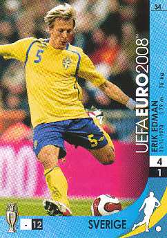 Erik Edman Sweden Panini Euro 2008 Card Game #34
